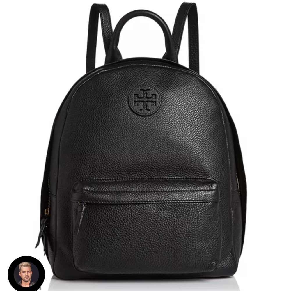 Tory Burch Black Pebble Leather Backpack
